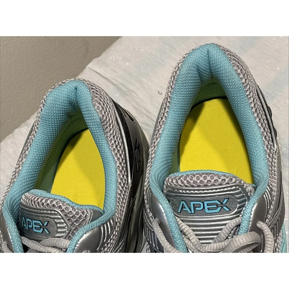 APEX BOSS Runner Orthotic Sneaker Shoe Silver/Sea Blue X527W Women's Size 10.5